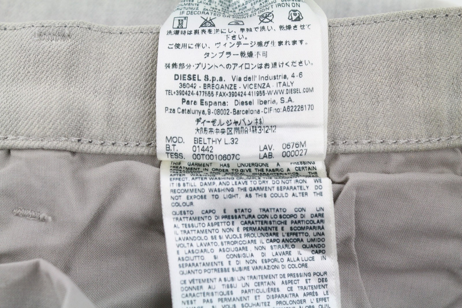 DIESEL D.N.A. Belthy 0676M Women Jeans W27/L32 Slim Straight Fit Grey RRP€180