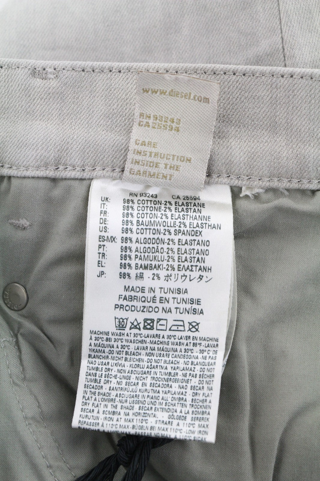 DIESEL D.N.A Belthy 0676M Women Jeans W27/L32 Slim Straight Grey Stretch RRP€180