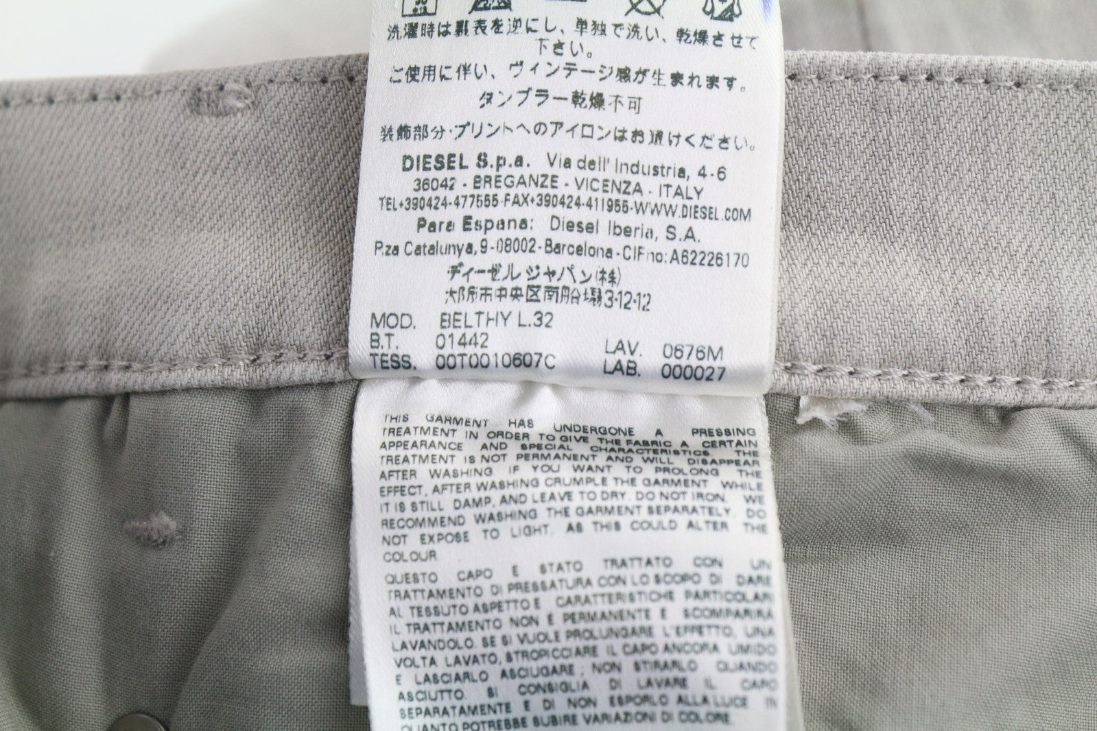 DIESEL D.N.A Belthy 0676M Women Jeans W27/L32 Slim Straight Grey Stretch RRP€180