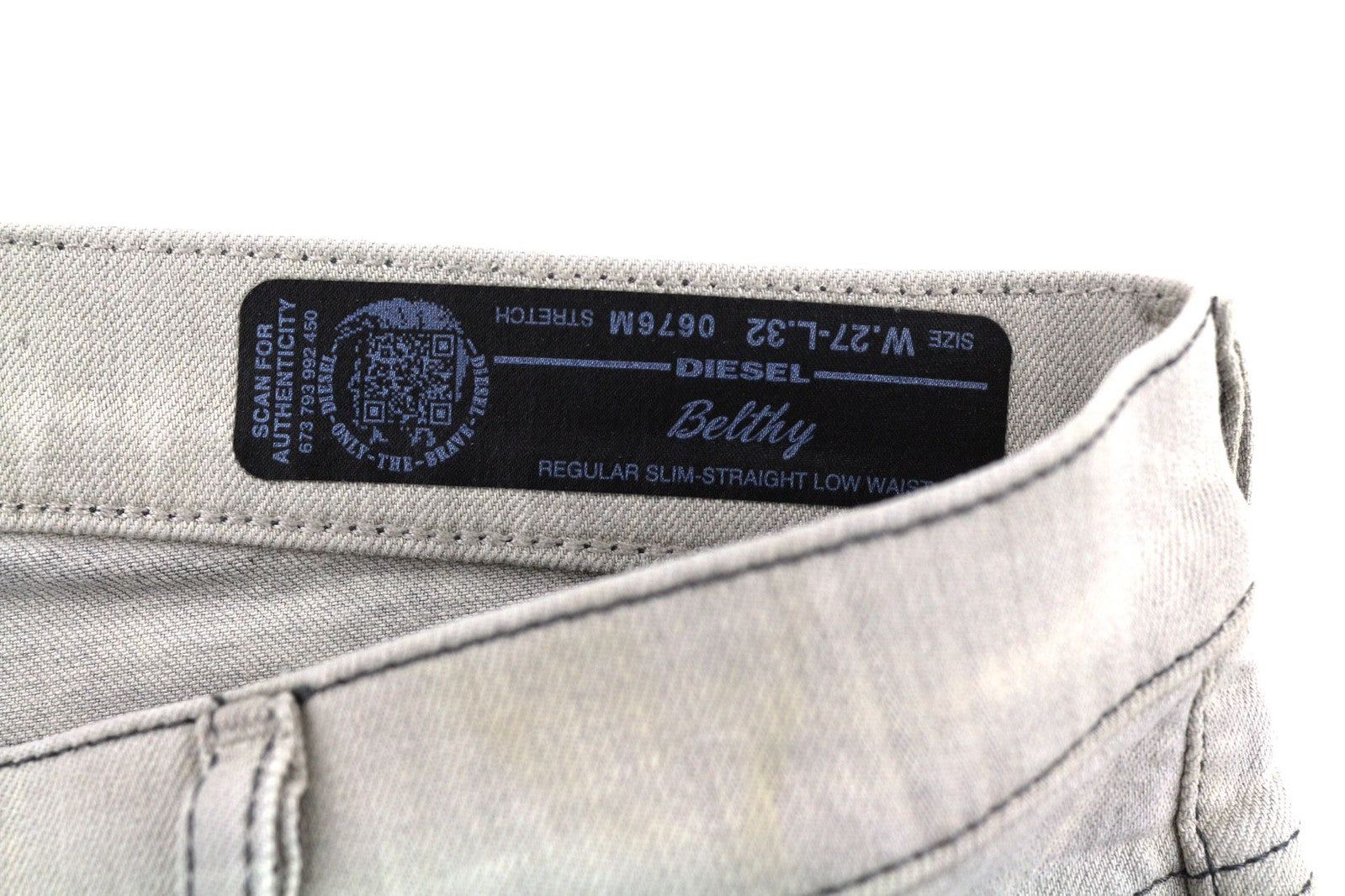 DIESEL D.N.A Belthy 0676M Women Jeans W27/L32 Slim Straight Grey Stretch RRP€180