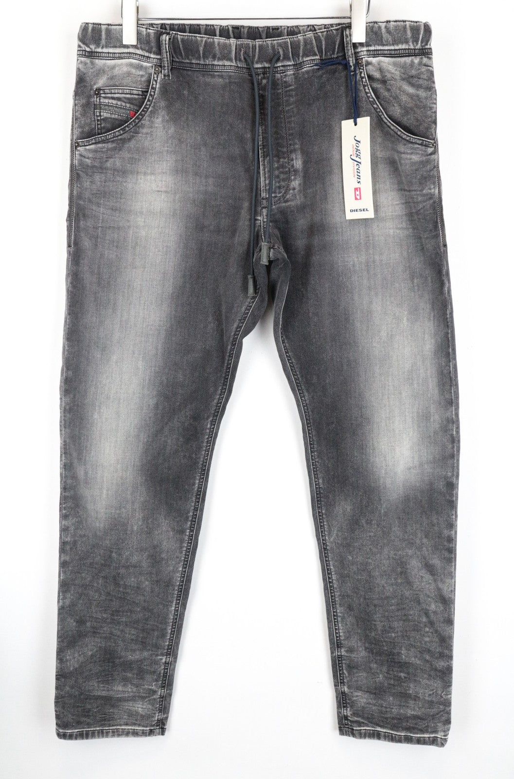 DIESEL Krooley-NE 0855B Men's Jogg Denim W38 Grey Carrot Fit Sweat Melange