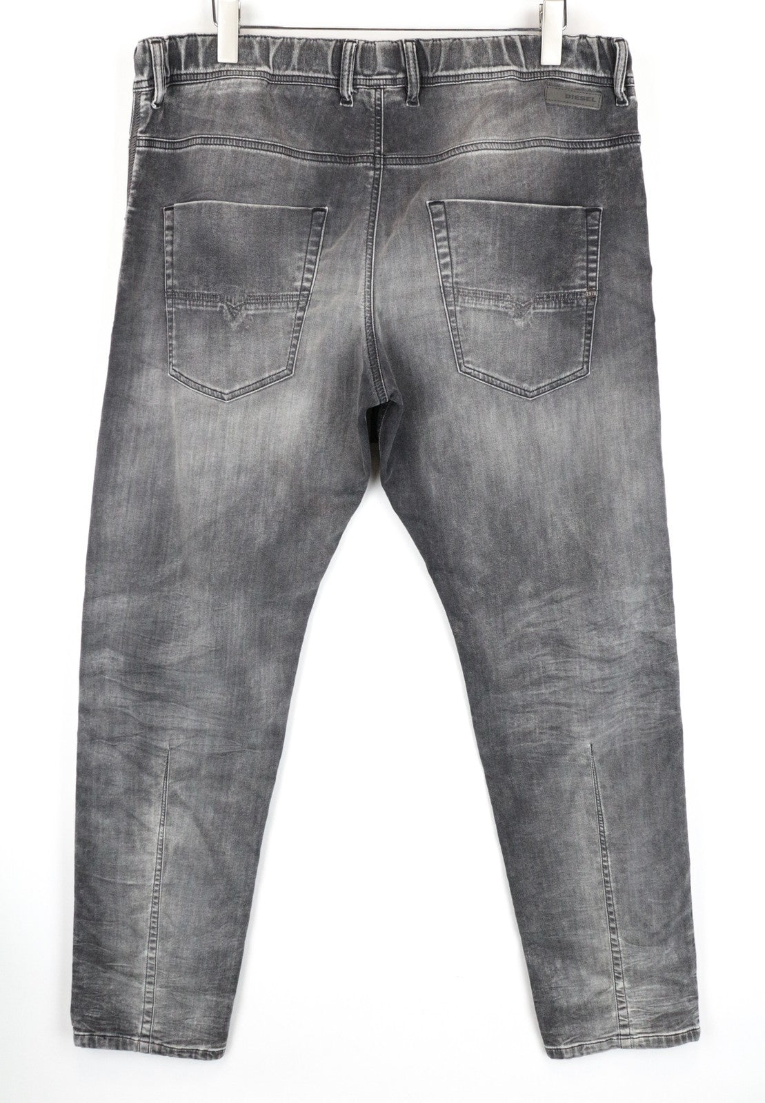 DIESEL Krooley-NE 0855B Men's Jogg Denim W38 Grey Carrot Fit Sweat Melange