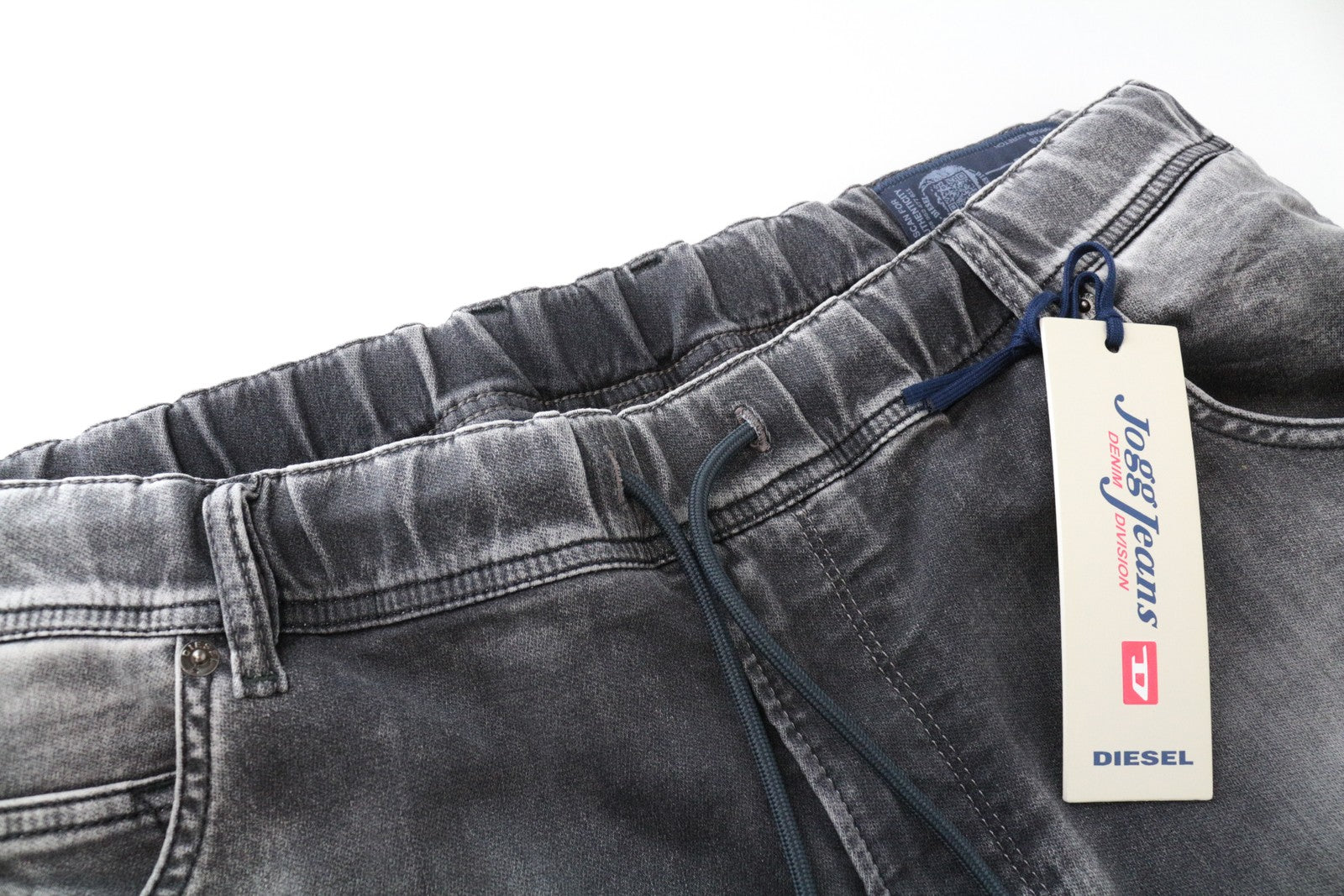 DIESEL Krooley-NE 0855B Men's Jogg Denim W38 Grey Carrot Fit Sweat Melange