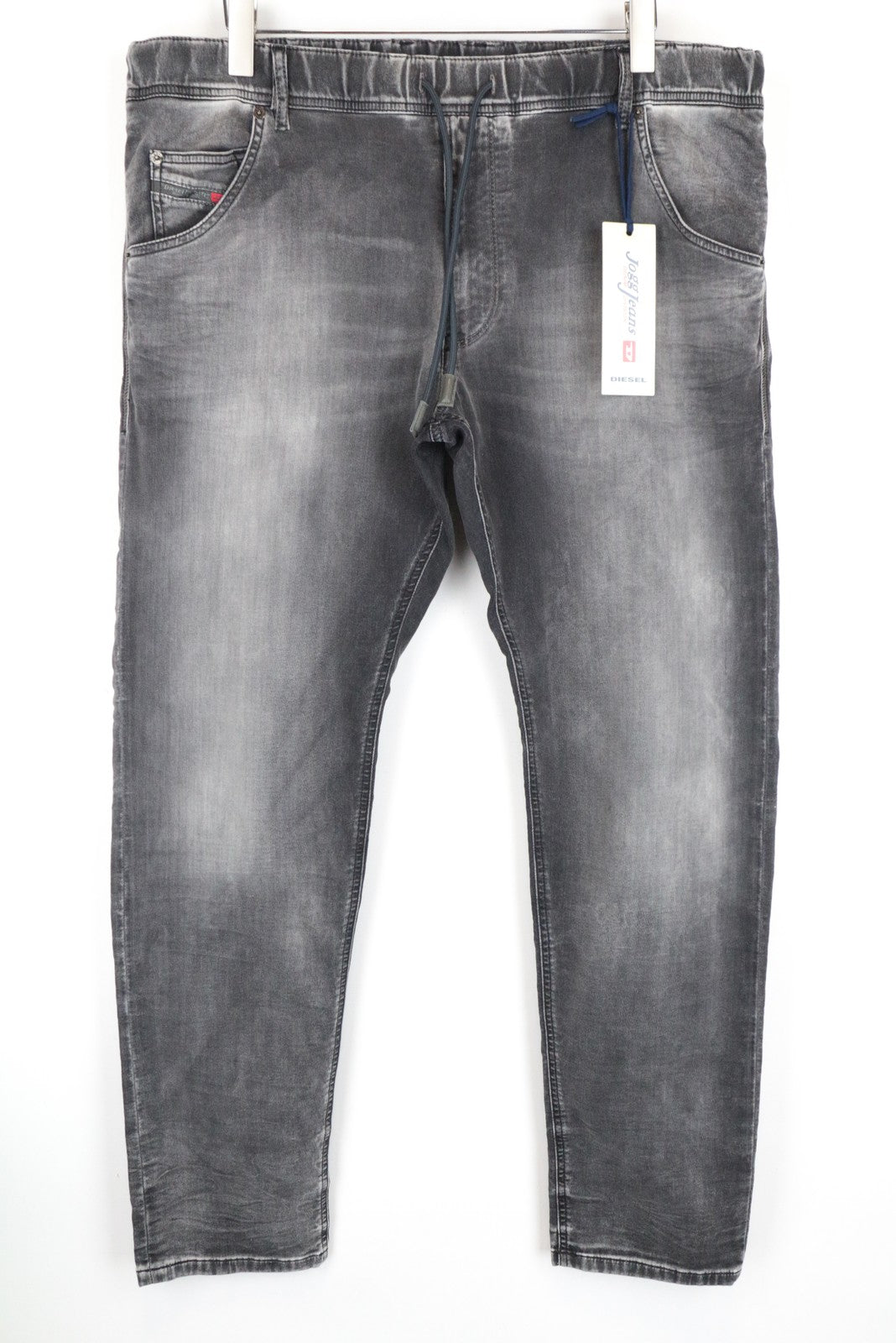 DIESEL Krooley-NE 0855B W38 Slim Carrot Stretch Jogg Jeans Grey Sweat Men's