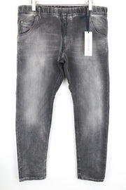 DIESEL Krooley-NE 0855B W38 Slim Carrot Stretch Jogg Jeans Grey Sweat Men's