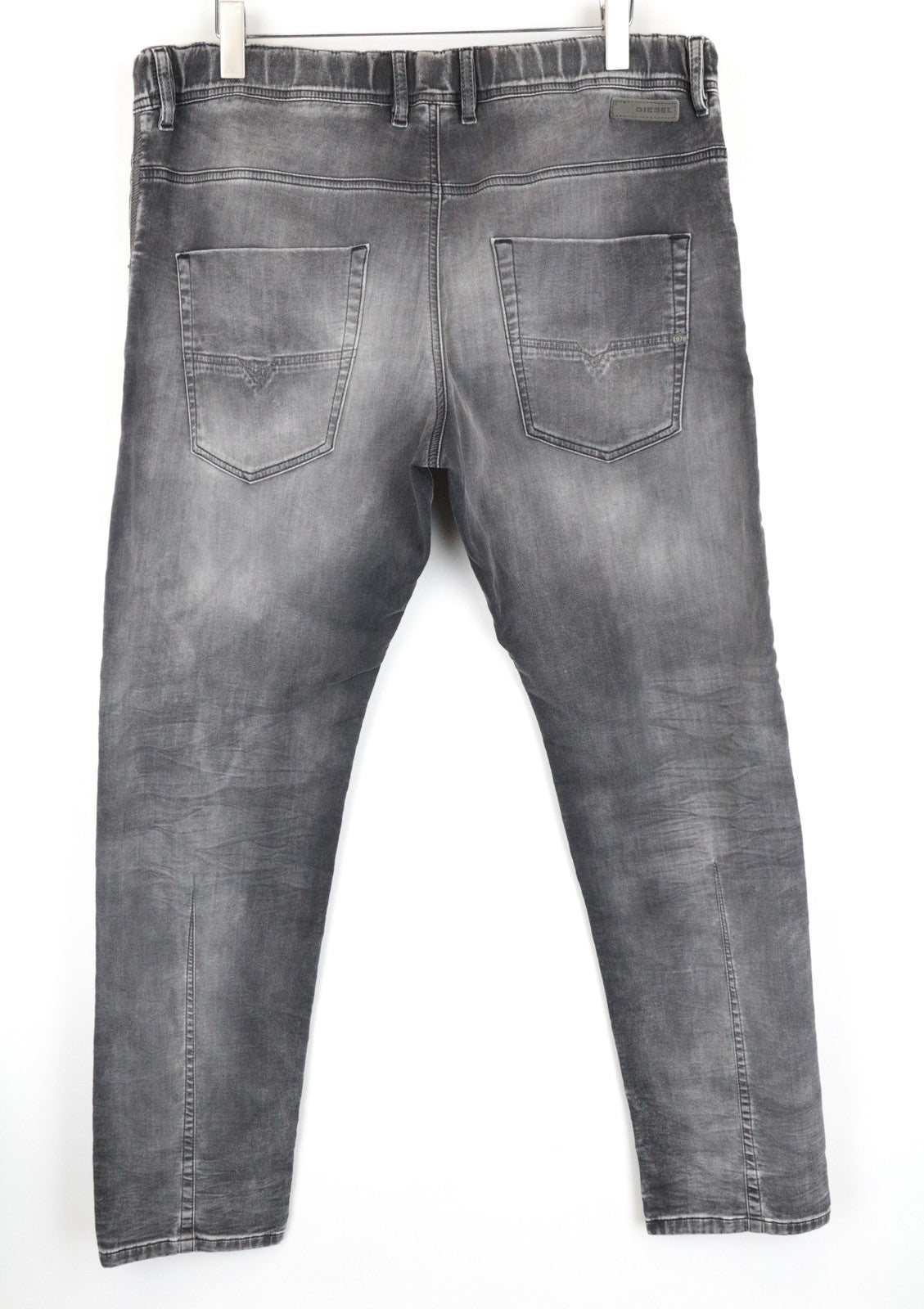 DIESEL Krooley-NE 0855B W38 Slim Carrot Stretch Jogg Jeans Grey Sweat Men's