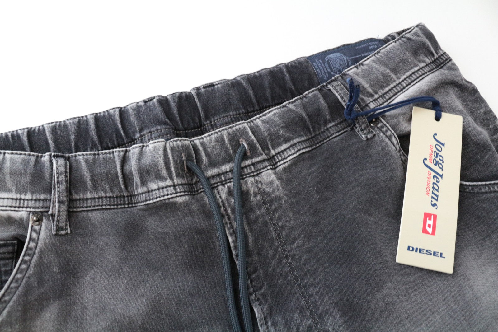 DIESEL Krooley-NE 0855B W38 Slim Carrot Stretch Jogg Jeans Grey Sweat Men's