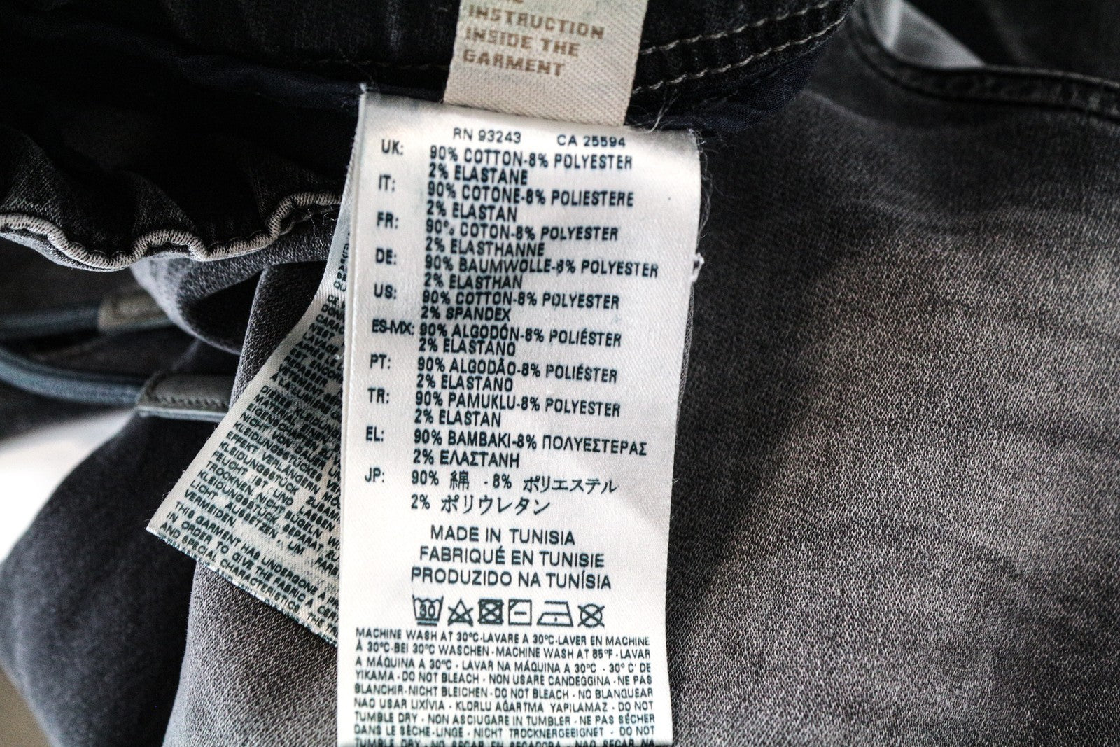 DIESEL Krooley-NE 0855B W38 Slim Carrot Stretch Jogg Jeans Grey Sweat Men's