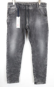 DIESEL Krooley-NE 0855B Men's Jogg Grey Sweatpants W38 Slim Carrot Stretch Fit