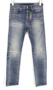 DIESEL Buster R78U6 Blue W27 L30 Slim Fit Tapered Men's Jeans Faded Distressed