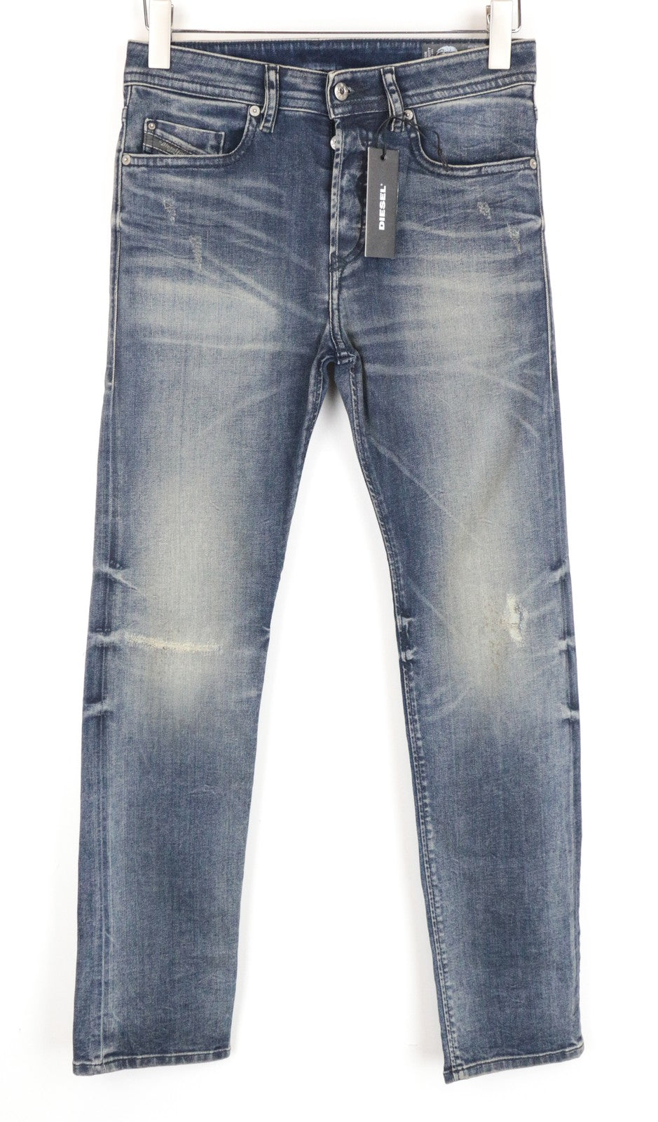 DIESEL Buster R78U6 Blue W27 L30 Slim Fit Tapered Men's Jeans Faded Distressed