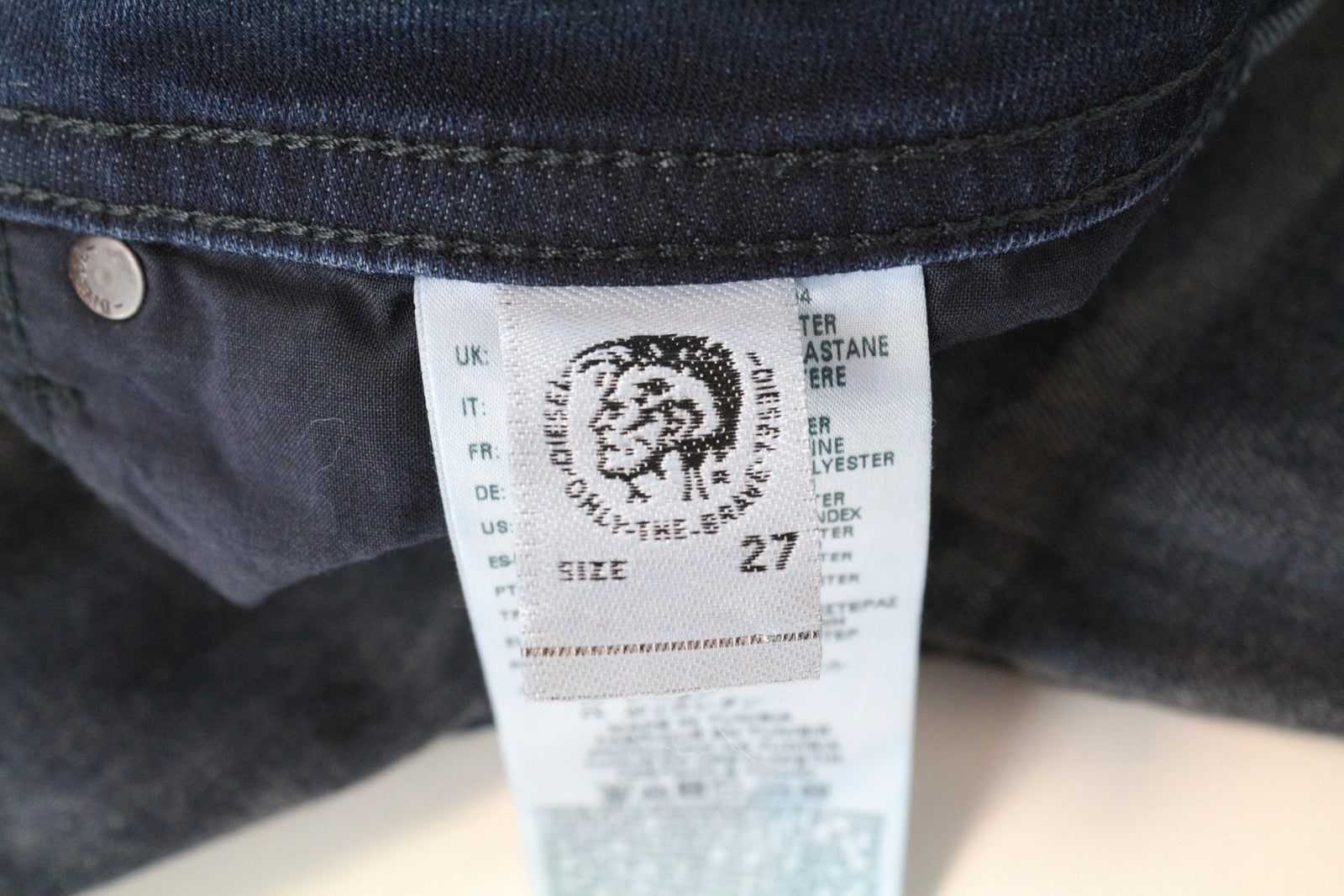 DIESEL Buster R78U6 Blue W27 L30 Slim Fit Tapered Men's Jeans Faded Distressed