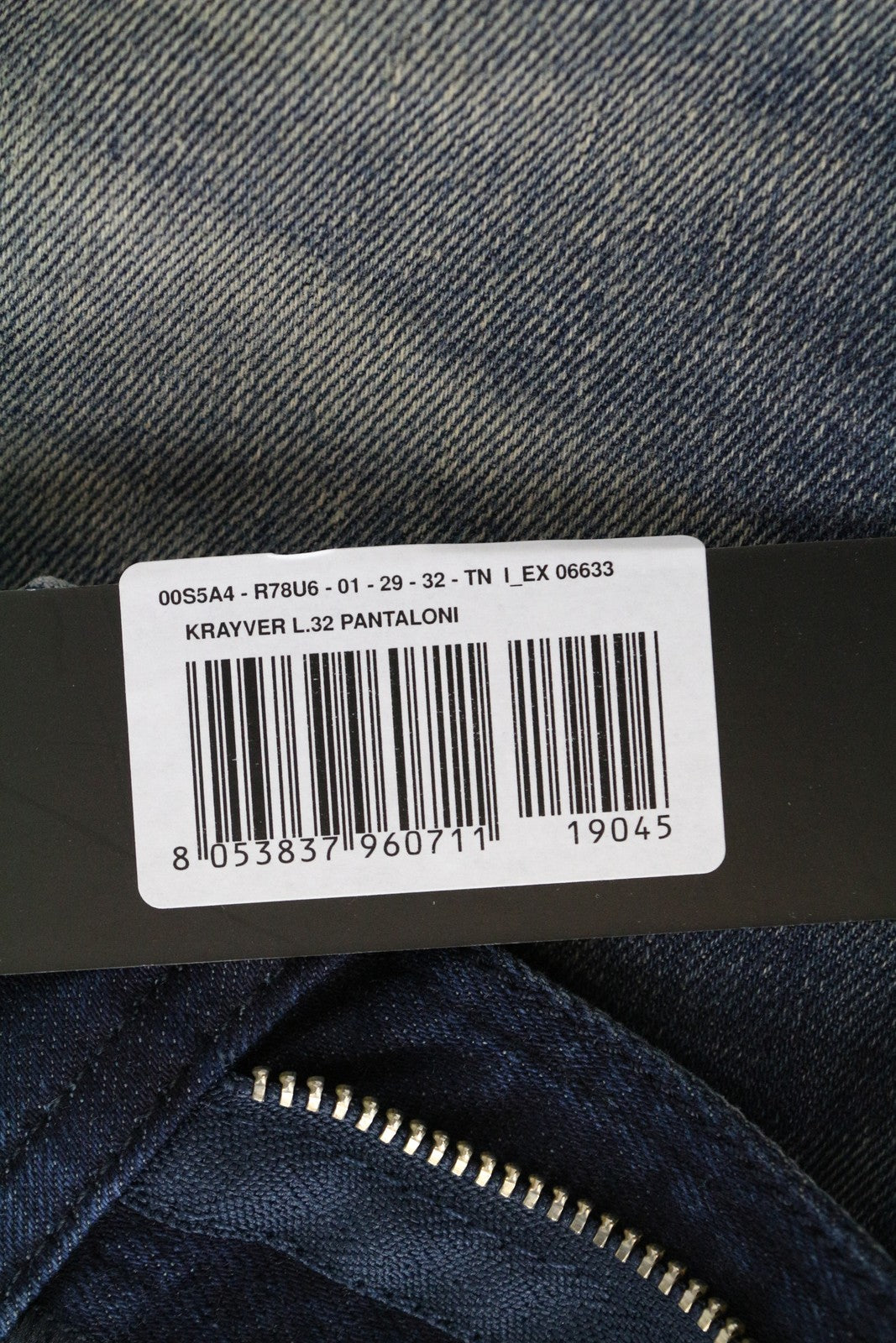 DIESEL Krayver R78U6 Slim Carrot Jeans W29 L32 Blue Stretch Denim for Men's