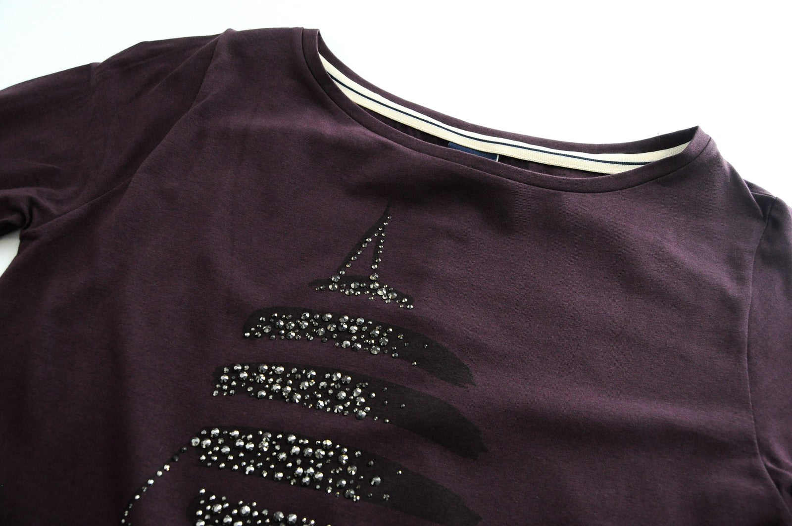 MARINA YACHTING Womens T-Shirt S Purple  Pullover Cotton Stretchy Long