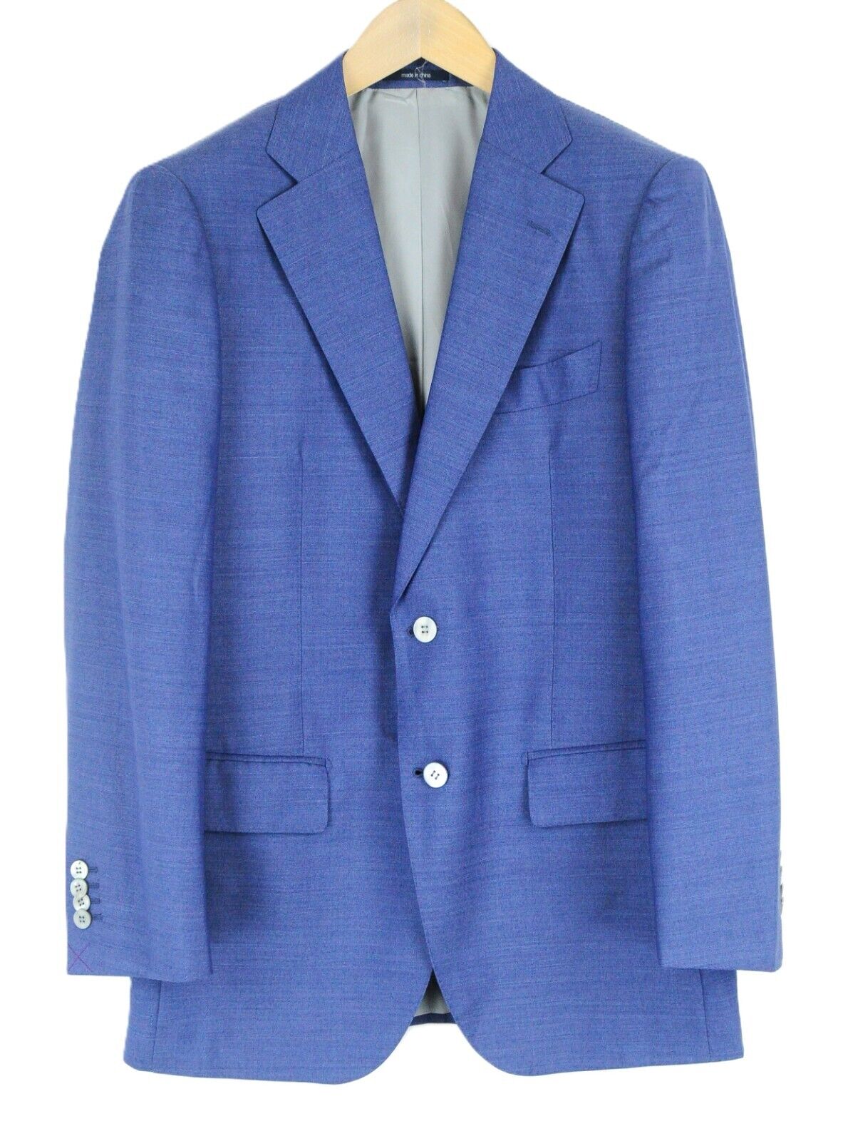 SUITSUPPLY Lazio Men's Suit UK40R Blue Wool Two Piece Slim Formal Cut