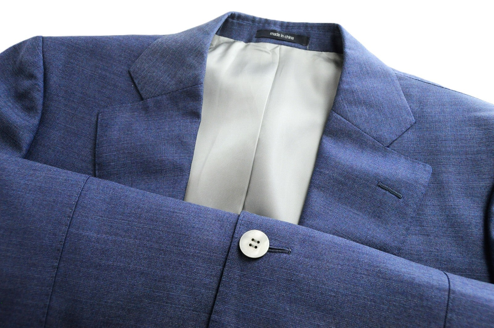 SUITSUPPLY Lazio Men's Suit UK40R Blue Wool Two Piece Slim Formal Cut