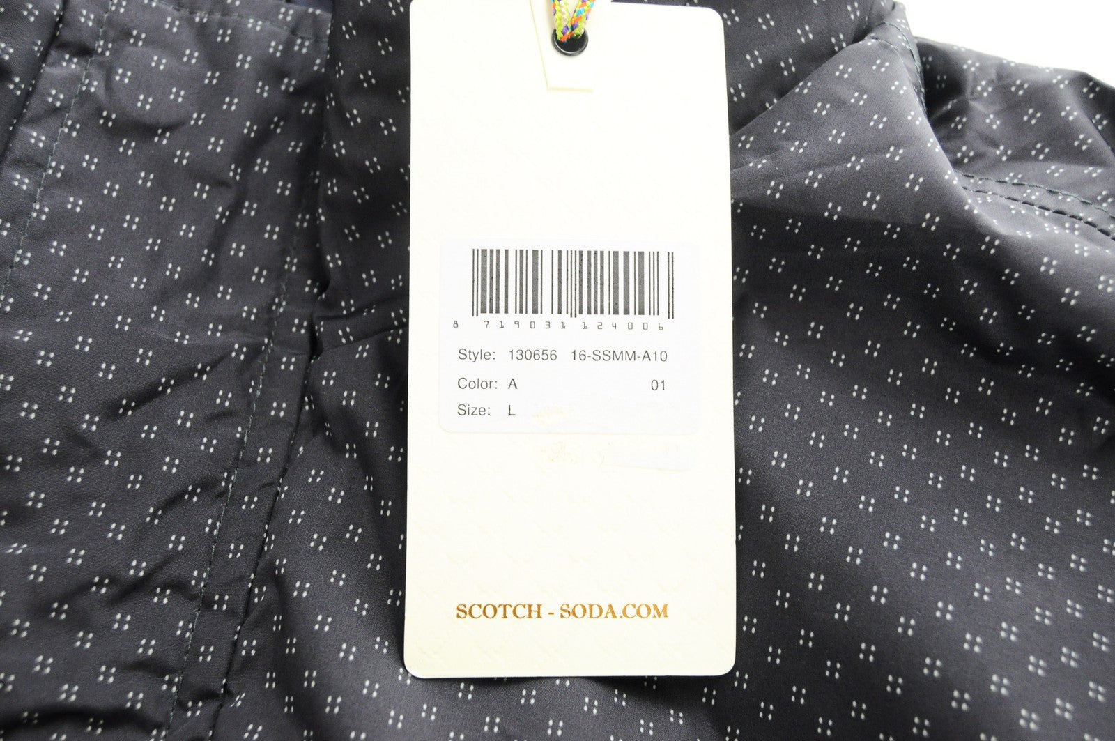 SCOTCH & SODA Men's Jacket L Grey Lightweight Zip Short High Neck Style