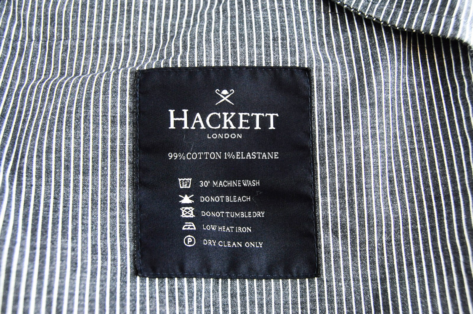 HACKETT Sanderson Men's Trousers UK44L Navy Chino Low Waist Stretch Fit