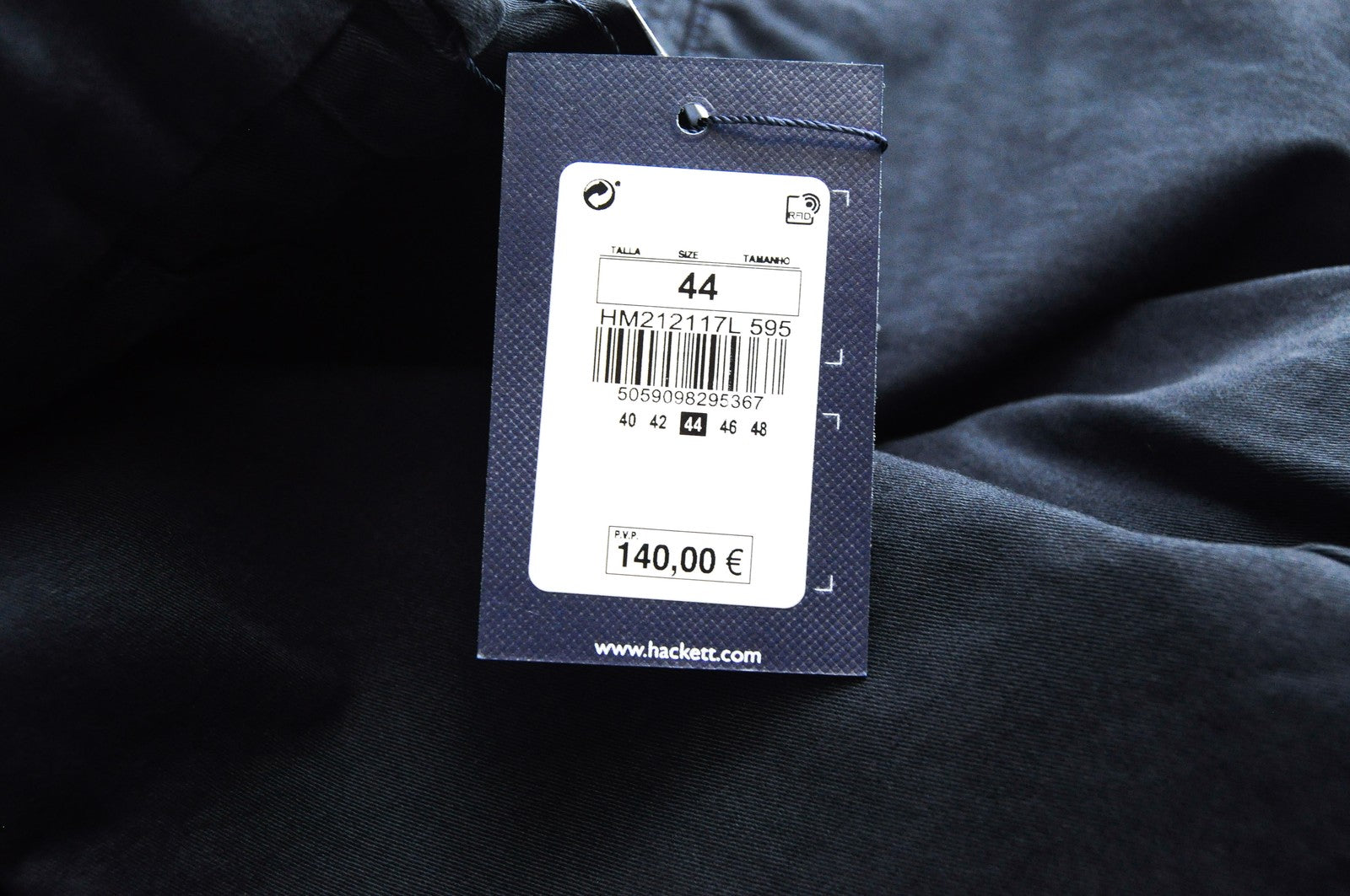 HACKETT Sanderson Men's Trousers UK44L Navy Chino Low Waist Stretch Fit