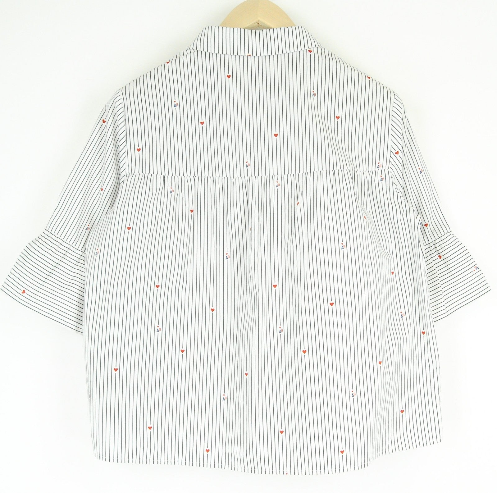 SCOTCH & SODA Women's Blouse L Striped Button-Up 3/4 Sleeve Light Shirt