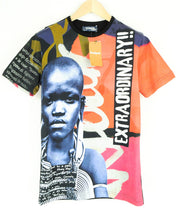 DESIGUAL Edmund Men's Tee S Colorful Print Jersey Slang Crew Neck Casual