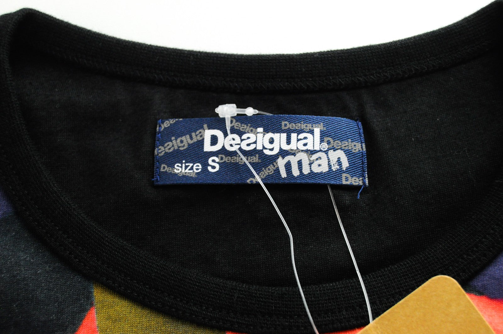 DESIGUAL Edmund Men's Tee S Colorful Print Jersey Slang Crew Neck Casual