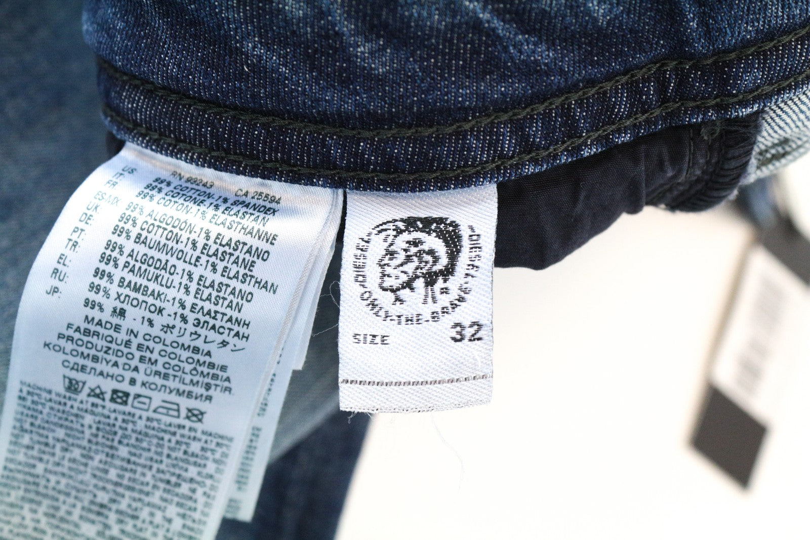 DIESEL Buster CN021 Men's Jeans W32/L20 Blue Stretch Clean Finish Tapered Fit