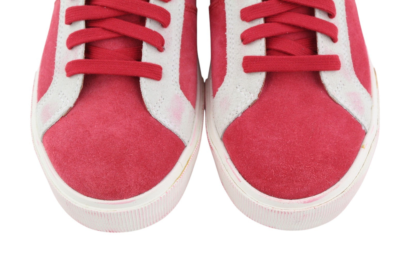 DIESEL S-Mydori LC Men Sneakers EU41 Red Suede Leather Almond Toe Laced RRP€200