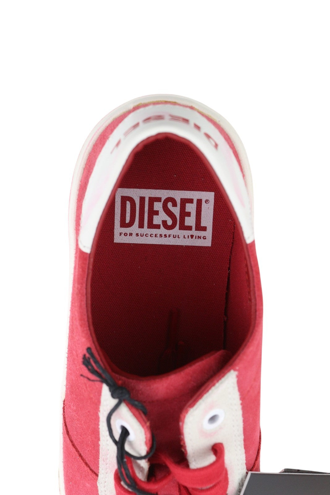 DIESEL S-Mydori LC Men Sneakers EU41 Red Suede Leather Almond Toe Laced RRP€200