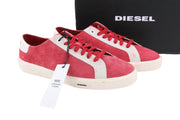 DIESEL S-Mydori LC Men Sneakers EU43 Red Suede Leather Almond Toe Low RRP€200