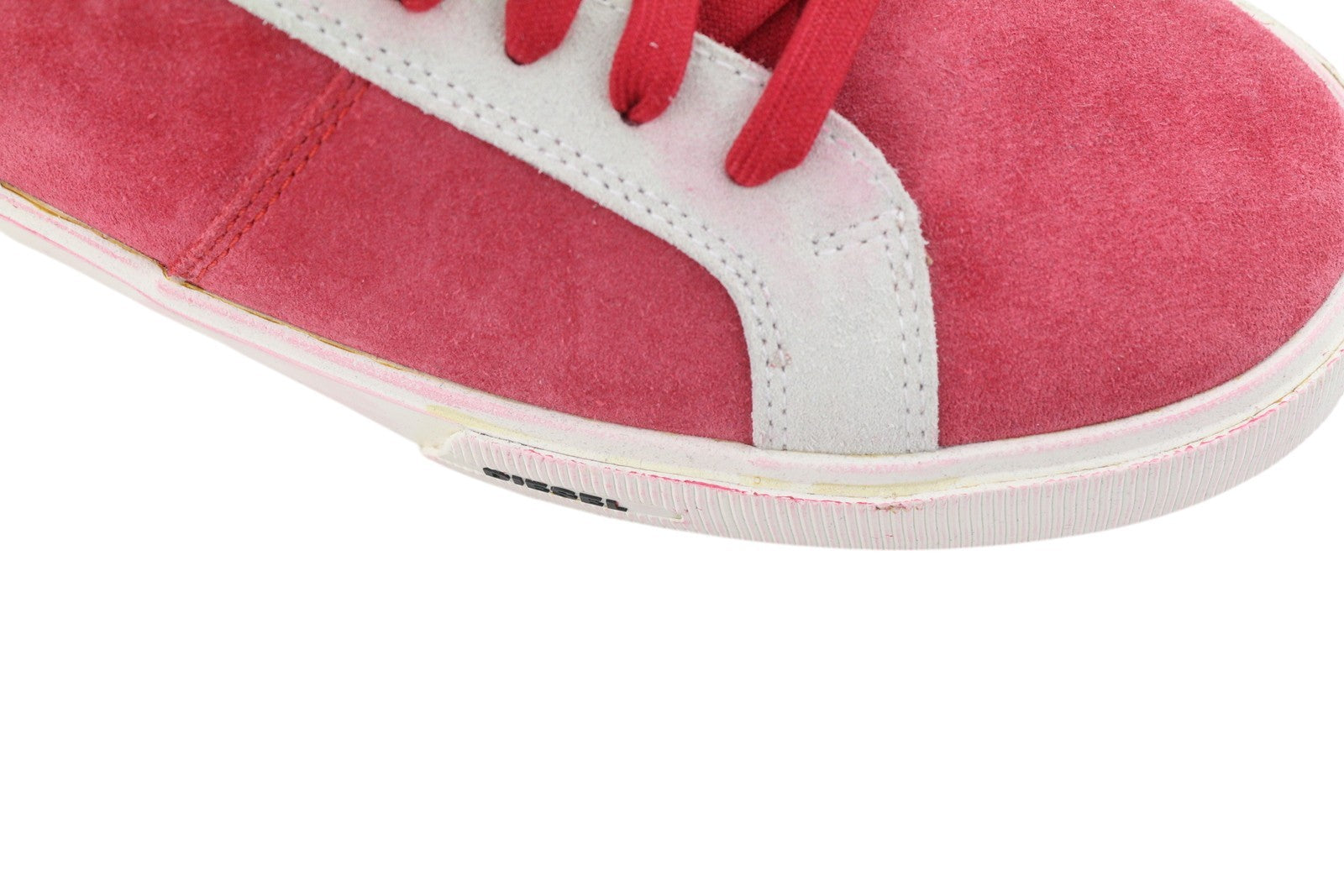 DIESEL S-Mydori LC Men Sneakers EU43 Red Suede Leather Almond Toe Low RRP€200