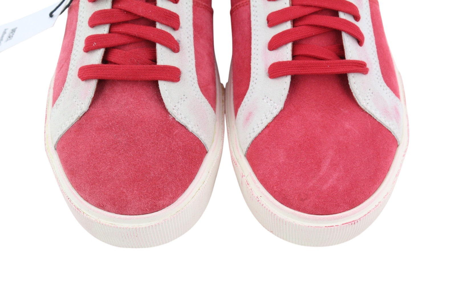 DIESEL S-Mydori LC Men Sneakers EU43 Red Suede Leather Almond Toe Low RRP€200