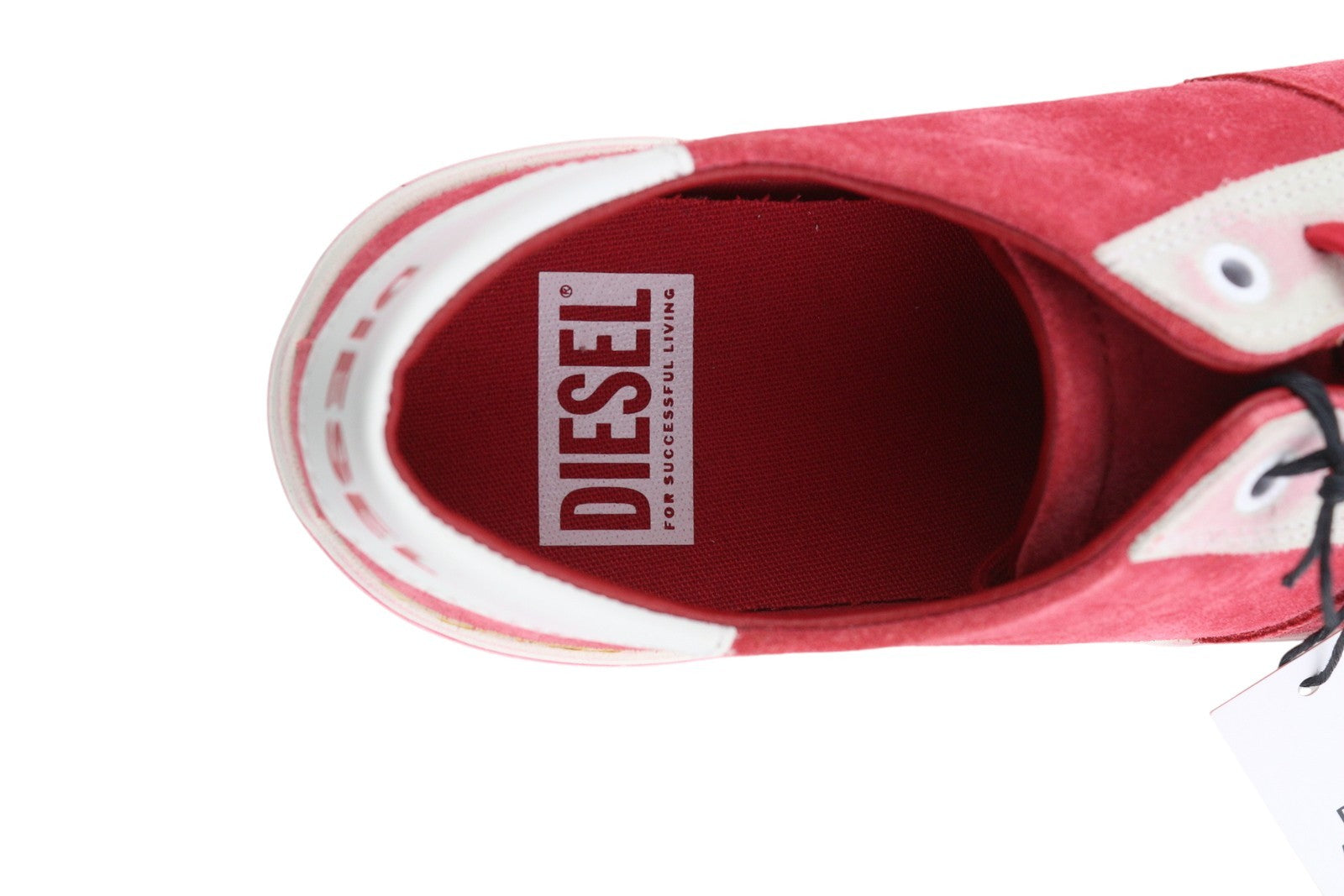 DIESEL S-Mydori LC Men Sneakers EU43 Red Suede Leather Almond Toe Low RRP€200