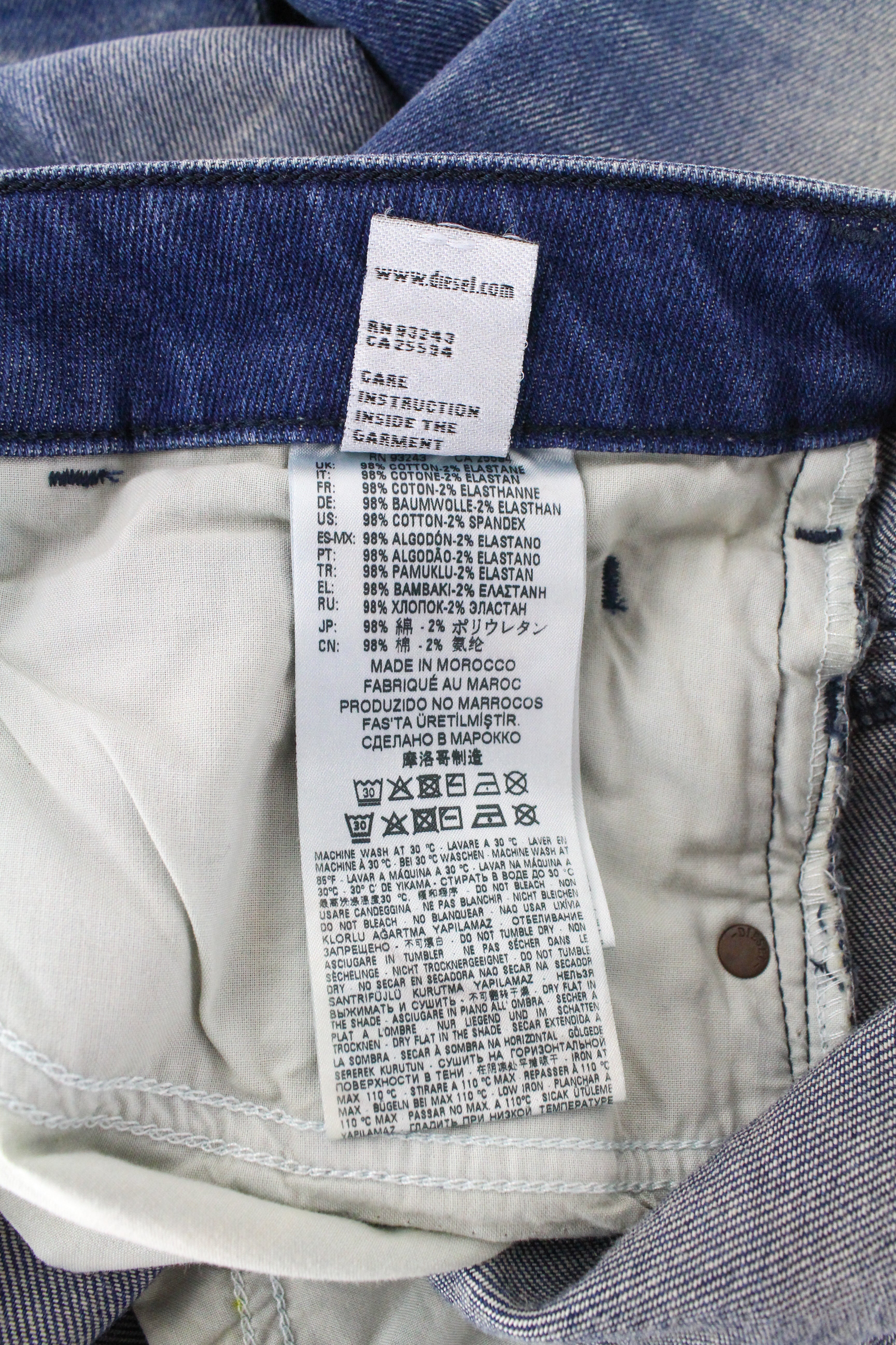 DIESEL D-Bazer 0090D Men's Jeans W28/L30 Tapered Blue Stretch Cotton Urban