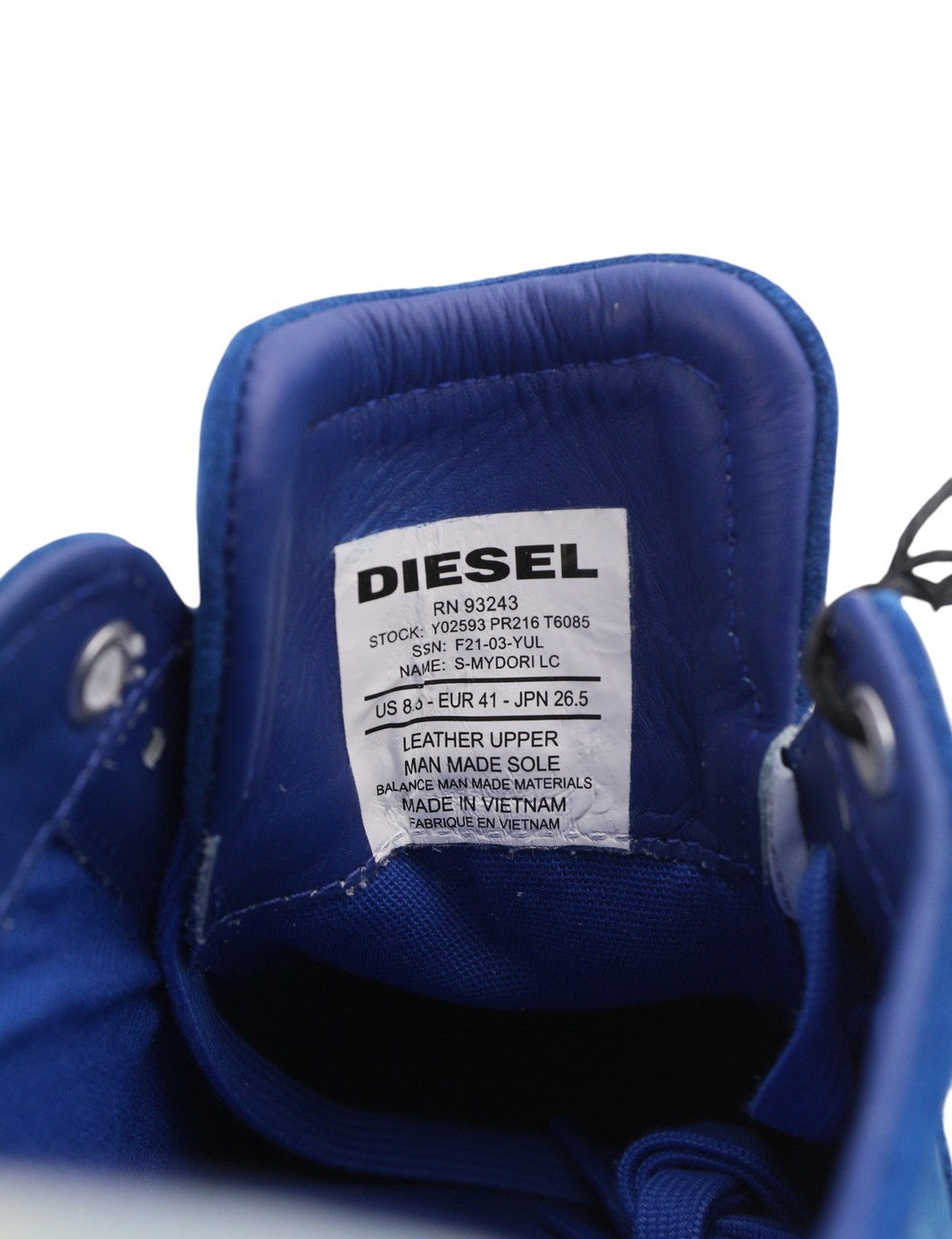 DIESEL S-Mydori LC Men Sneakers EU41 Blue Suede Leather RRP€200 Low Top Laced