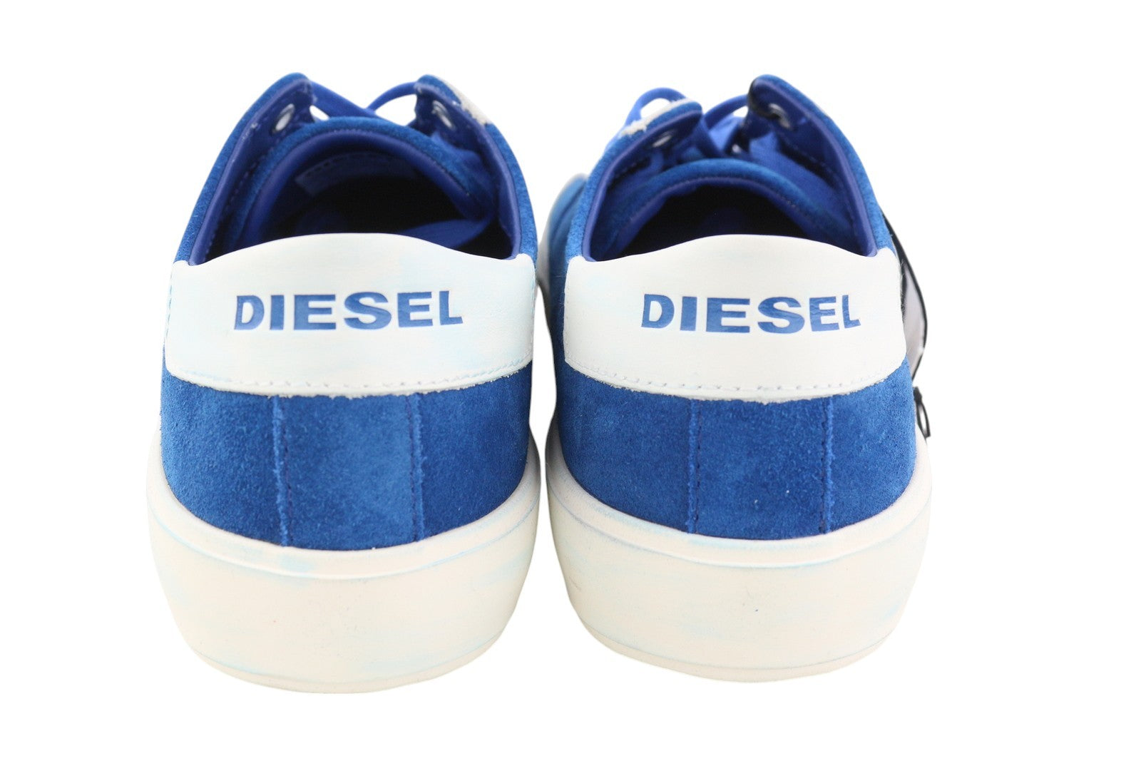 DIESEL S-Mydori LC Men Sneakers EU42 Blue Suede Leather RRP€200 Low Top Laced
