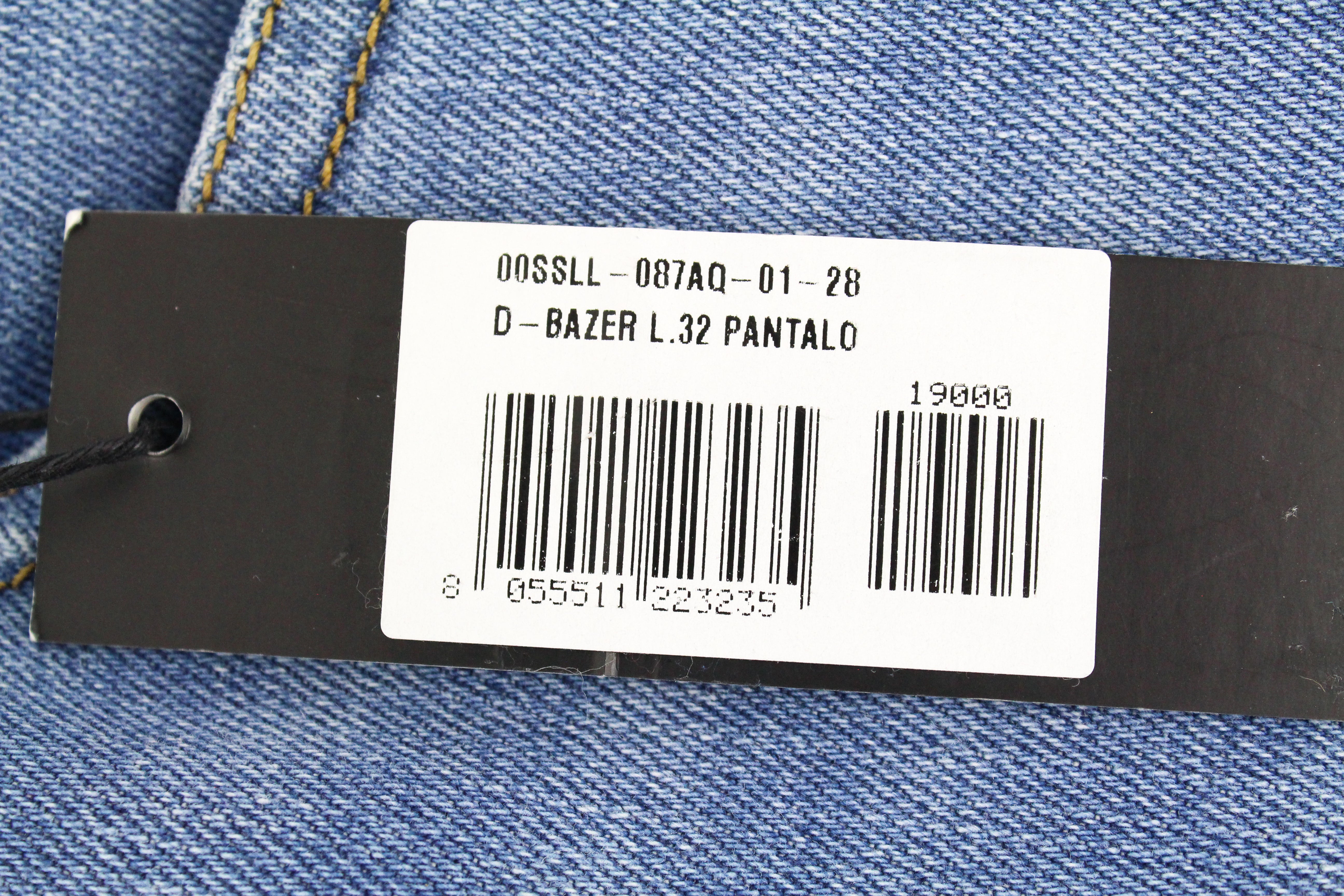 DIESEL  D-Bazer 087AQ Men's Jeans W28/L32 Light Blue Taper Fit Stretch Jeans