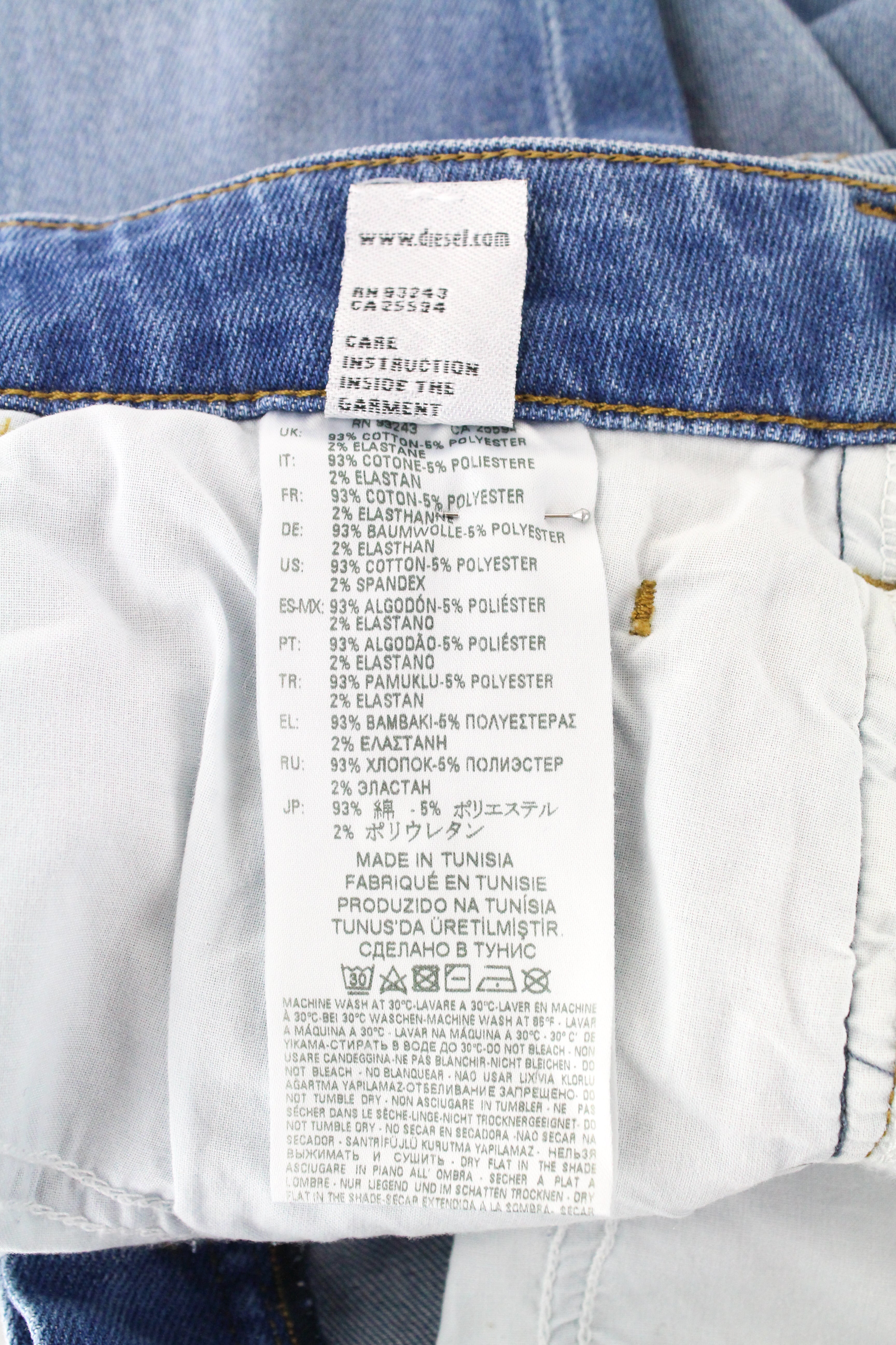 DIESEL  D-Bazer 087AQ Men's Jeans W28/L32 Light Blue Taper Fit Stretch Jeans