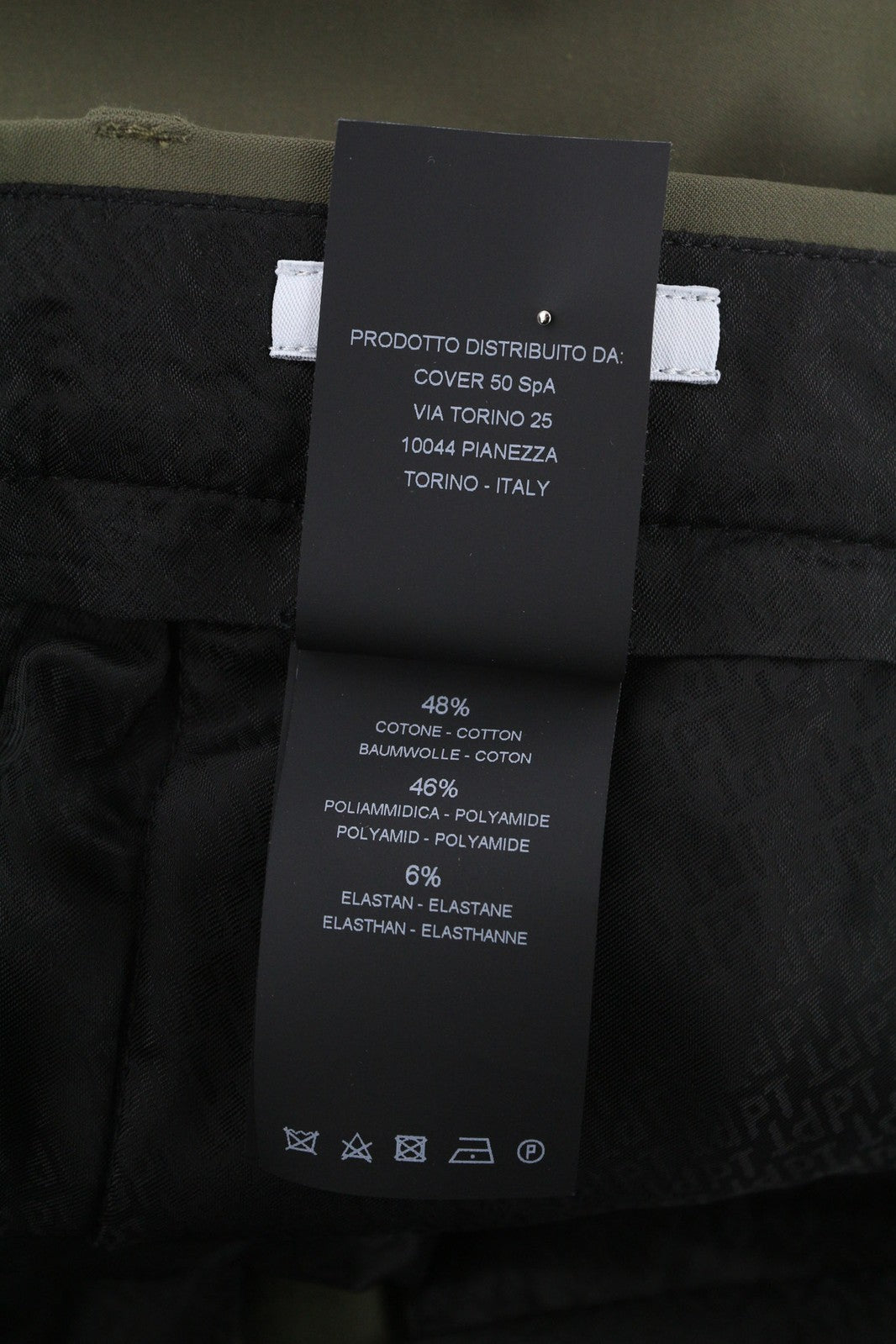 PT TORINO Gamma Mens Trousers 50 Khaki Stretchy Zip Fly Pockets Slim Cargo