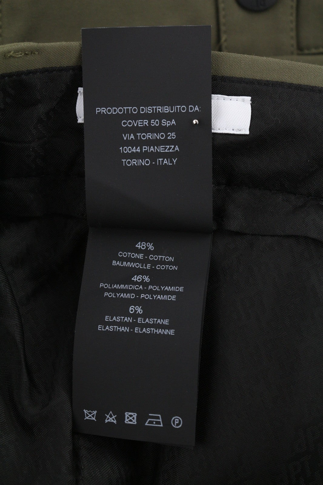 PT TORINO Gamma Mens Trousers 52 Khaki Stretchy Zipper Pockets Slim Cargo