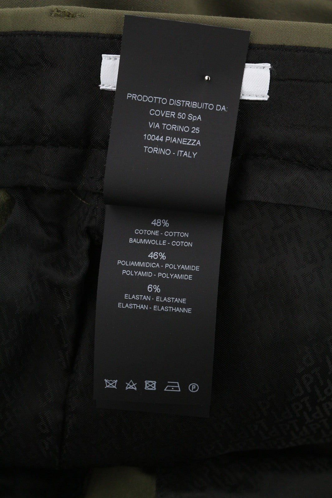 PT TORINO Gamma Mens Trousers 50 Khaki Stretchy Zipper Pockets Slim Cargo