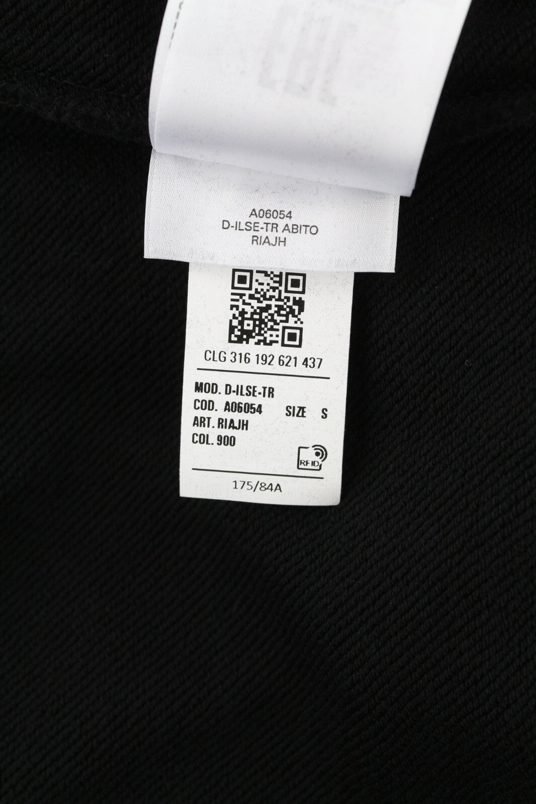 DIESEL D-Ilse TR Womens Dress S Black Long Sleeve Hooded Front Back RRP€160