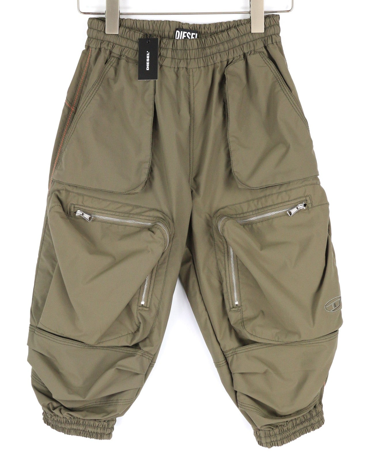 DIESEL P-Troppery Women Trousers S Capri Cargo Patch Pockets Green RRP€195