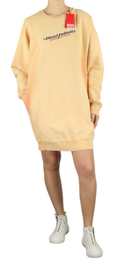 DIESEL D-Robbie-Ind Womens Dress XS Long Sleeves Crew Collar Front Mini