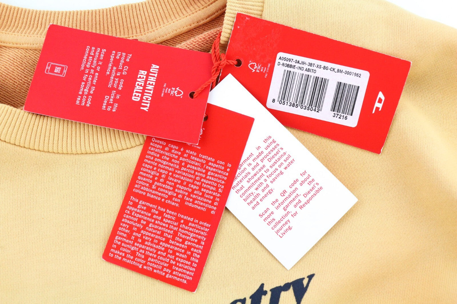 DIESEL D-Robbie-Ind Womens Dress XS Long Sleeves Crew Collar Front Mini