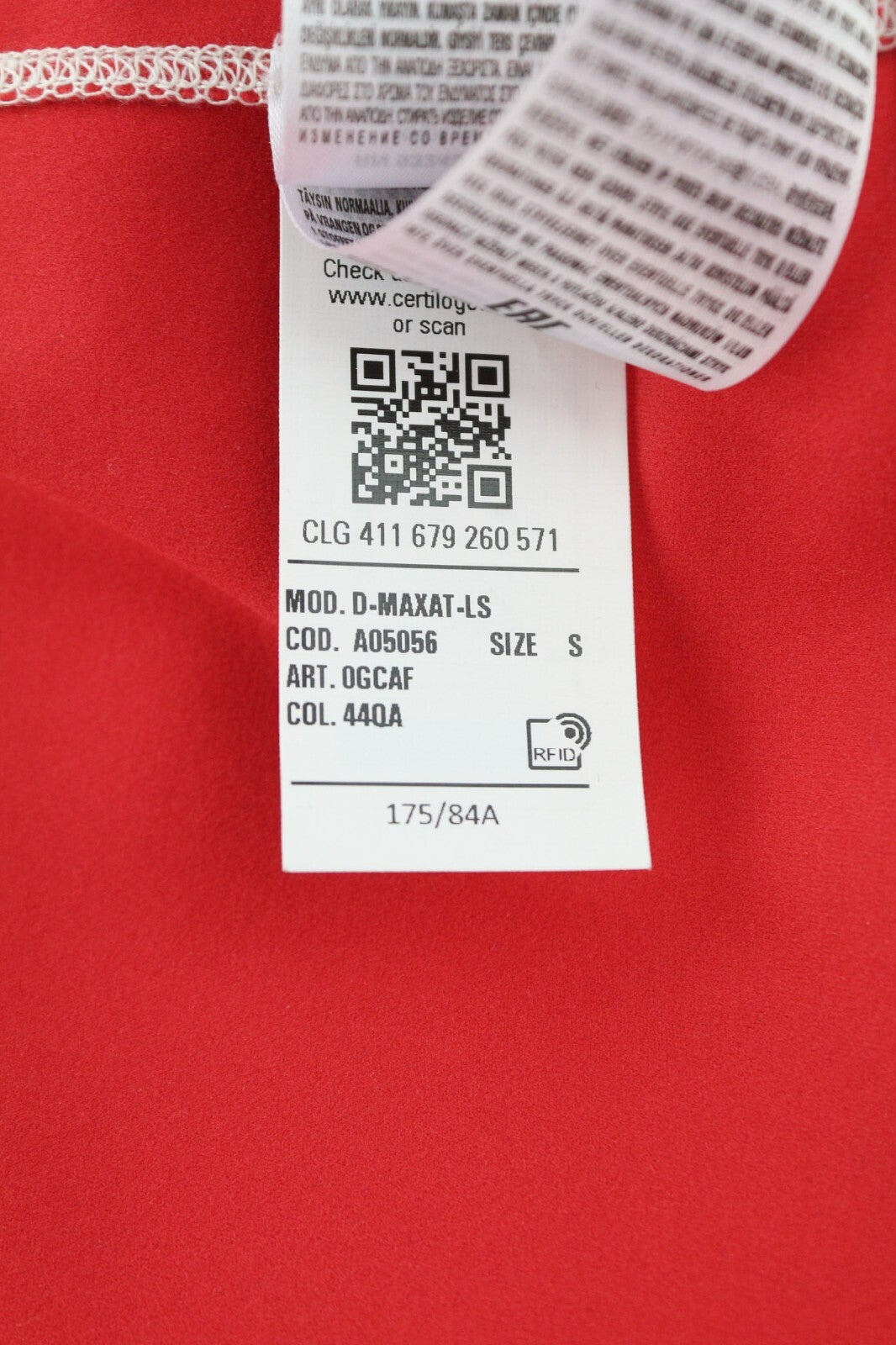 DIESEL D-Maxat-LS Womens Dress S Red Long Sleeve Crew Collar Mini RRP€175