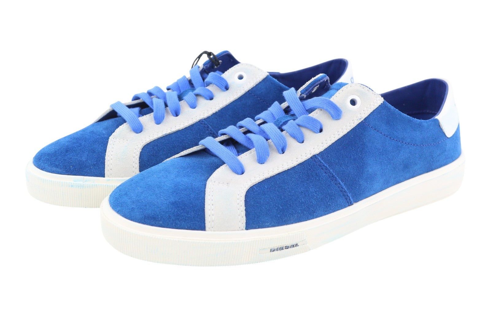 DIESEL S-Mydori LC Men Sneakers EU45 Blue Suede Leather Almond Toe Low RRP€200