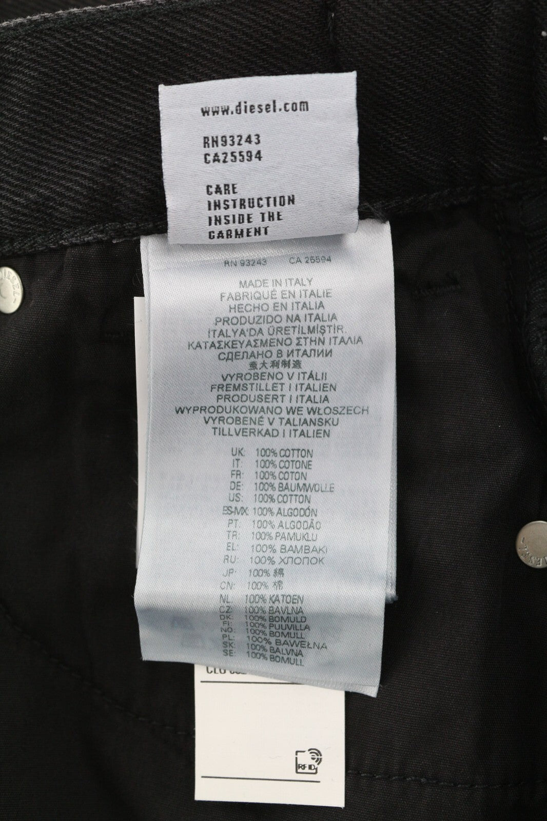 DIESEL De-Ronny-Sp Womens Skirt W26 Black Denim Belted Washed Back Split