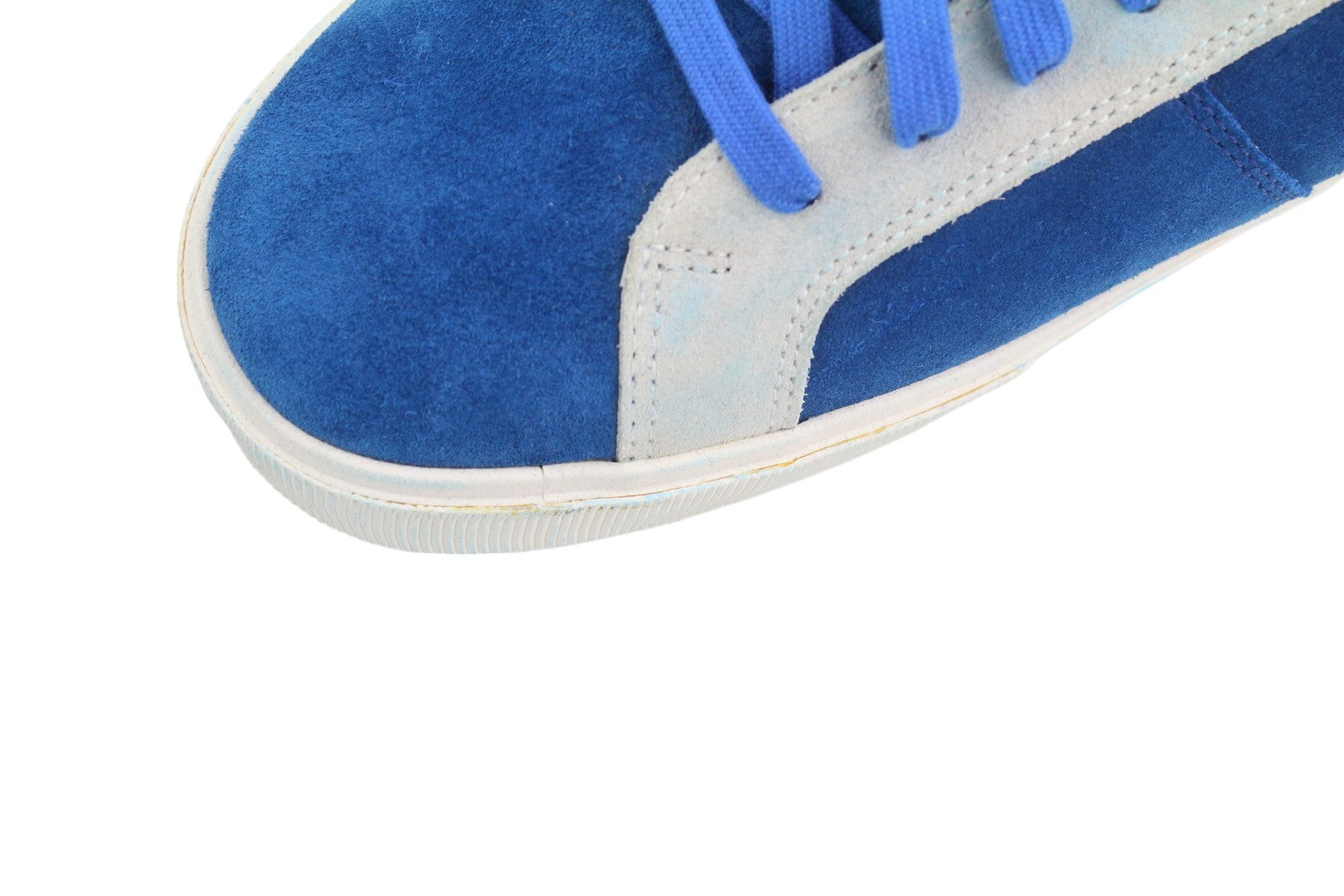 DIESEL S-Mydori LC Men Sneakers EU46 Blue Suede Leather Almond Toe Low RRP€200