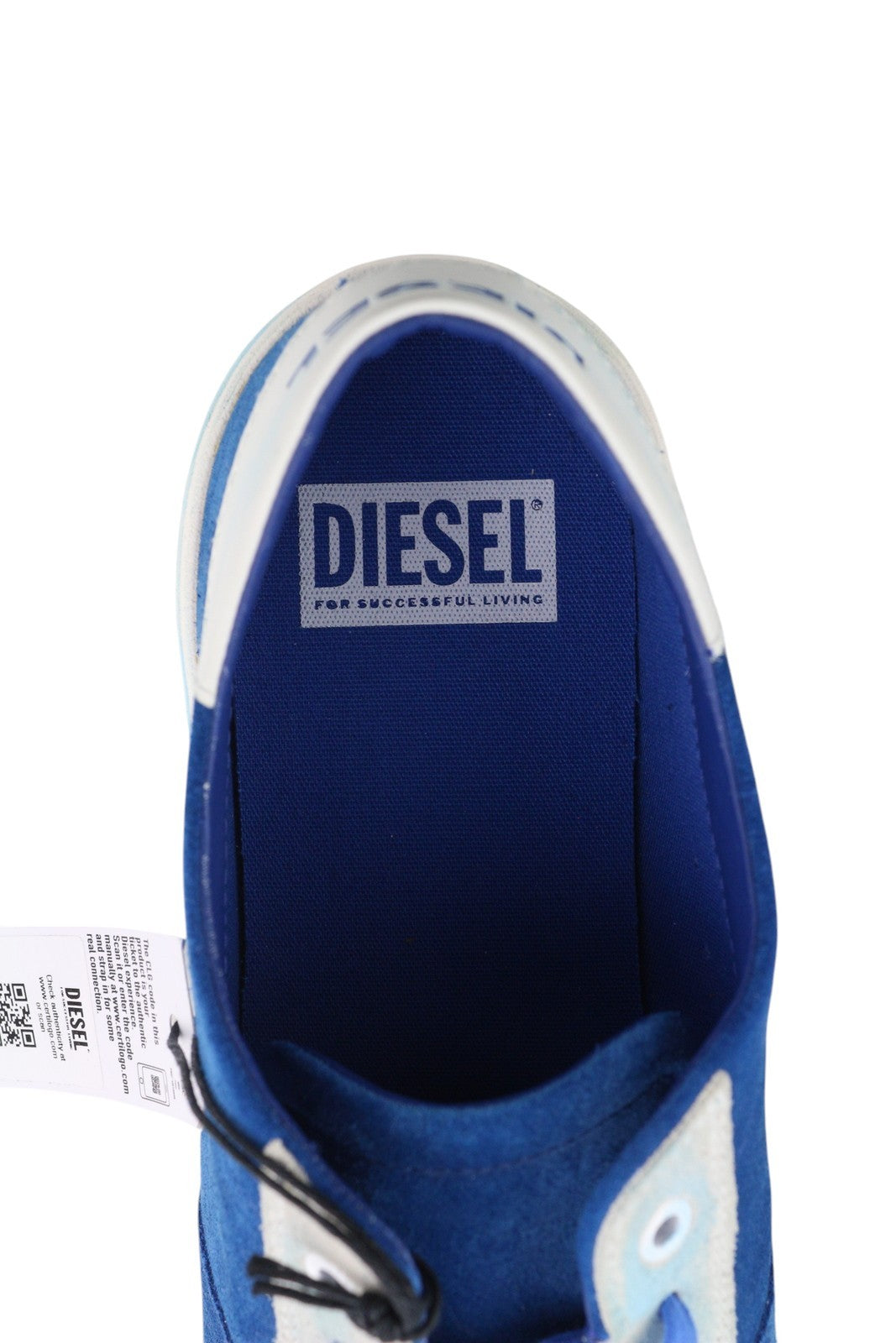 DIESEL S-Mydori LC Men Sneakers EU46 Blue Suede Leather Almond Toe Low RRP€200